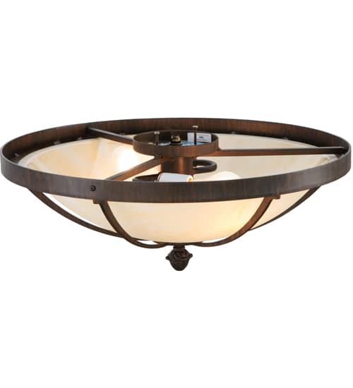 Dominga 2 Light 20" Wide Flush Mount Bowl Ceiling Fixture - Rust Finish