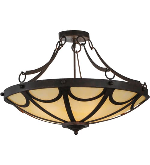 Carousel 5 Light 29" Wide Semi-Flush Bowl Ceiling Fixture