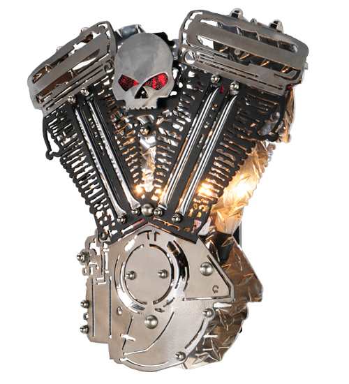 Motorcycle 2 Light 16" Tall Wall Sconce