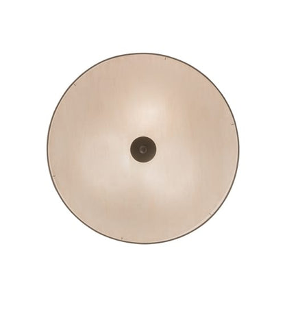 Cilindro 3 Light 36" Wide Semi-Flush Drum Ceiling Fixture with White Burlap Shade - Nickel Finish - GU24 Bulb Base