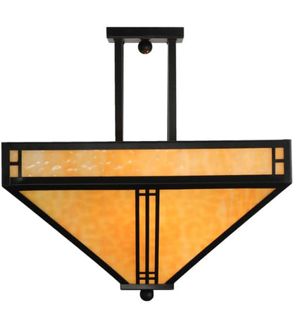 Prairie Loft 4 Light 26" Wide Semi-Flush Ceiling Fixture - Craftsman Brown Finish