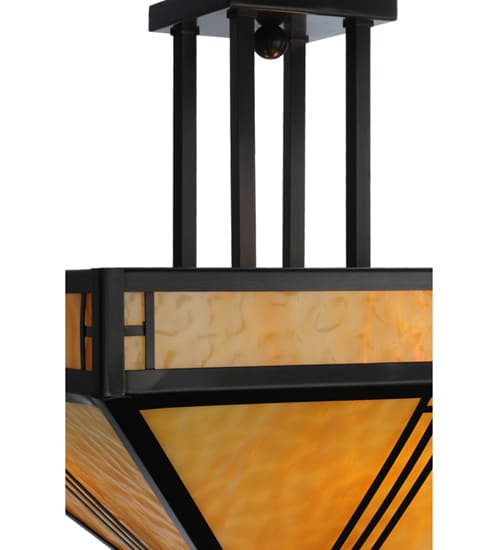 Prairie Loft 4 Light 26" Wide Semi-Flush Ceiling Fixture - Craftsman Brown Finish