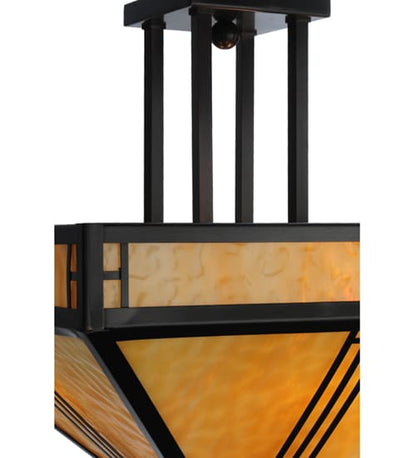 Prairie Loft 4 Light 26" Wide Semi-Flush Ceiling Fixture - Craftsman Brown Finish