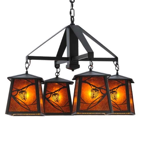 Whispering Pines 4 Light 28" Wide Chandelier