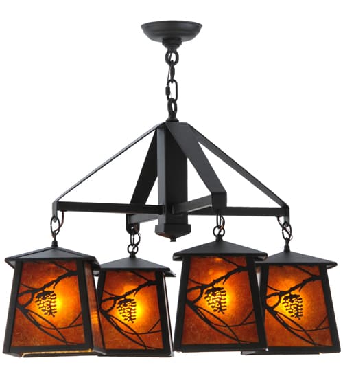 Whispering Pines 4 Light 28" Wide Chandelier