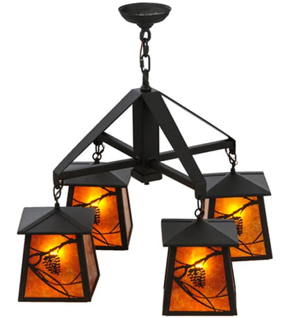 Whispering Pines 4 Light 28" Wide Chandelier