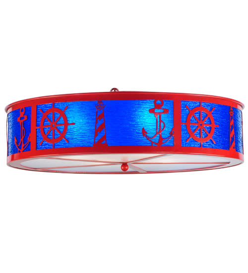 Coastal 4 Light 30" Wide Semi-Flush Drum Ceiling Fixture