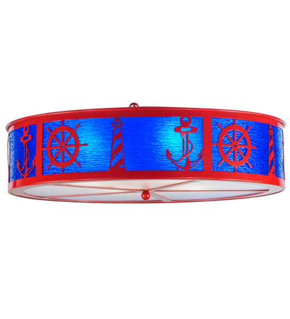 Coastal 4 Light 30" Wide Semi-Flush Drum Ceiling Fixture