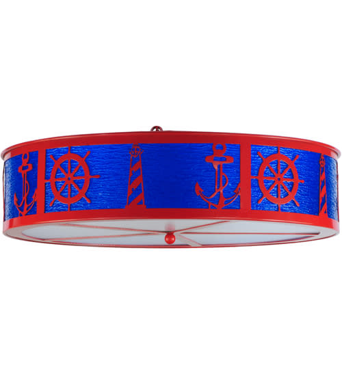Coastal 4 Light 30" Wide Semi-Flush Drum Ceiling Fixture