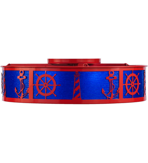 Coastal 4 Light 30" Wide Semi-Flush Drum Ceiling Fixture