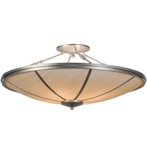 Commerce 4 Light 45" Wide Semi-Flush Bowl Ceiling Fixture - Nickel Finish