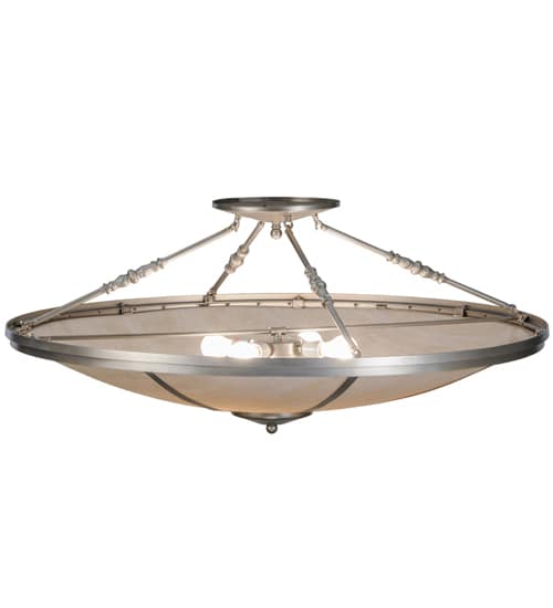 Commerce 4 Light 45" Wide Semi-Flush Bowl Ceiling Fixture - Nickel Finish