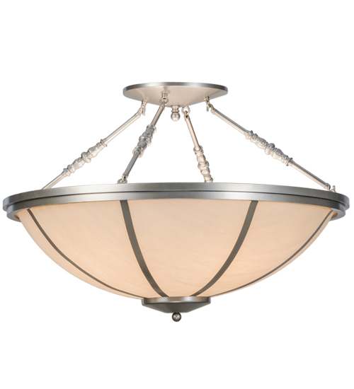 Commerce 4 Light 35" Wide Semi-Flush Bowl Ceiling Fixture - Nickel Finish