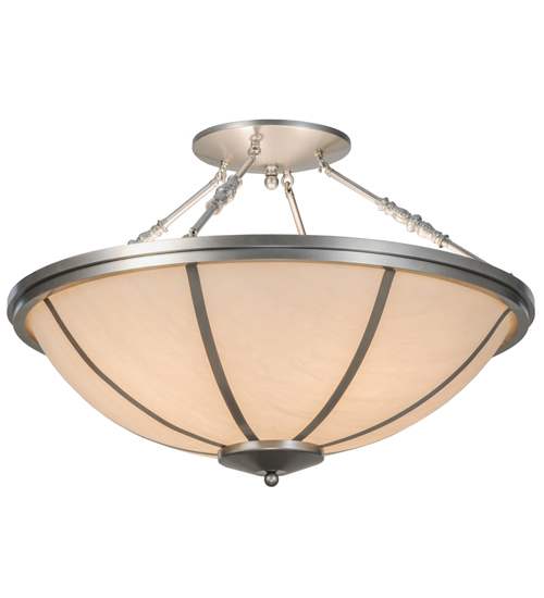 Commerce 4 Light 35" Wide Semi-Flush Bowl Ceiling Fixture - Nickel Finish