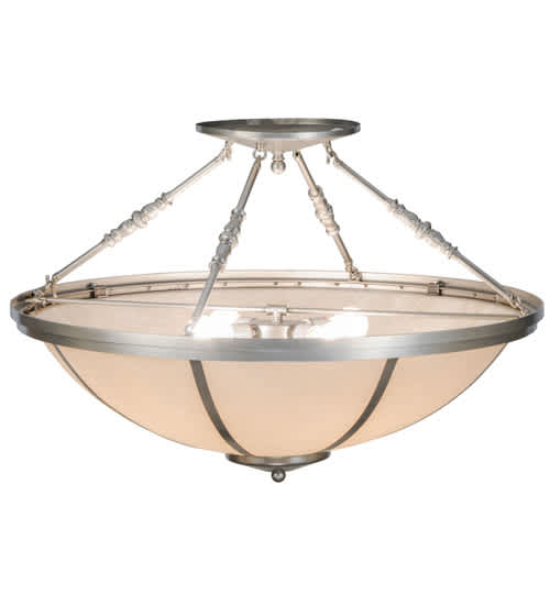 Commerce 4 Light 35" Wide Semi-Flush Bowl Ceiling Fixture - Nickel Finish
