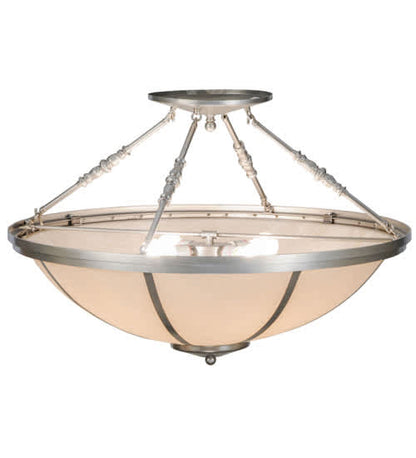 Commerce 4 Light 35" Wide Semi-Flush Bowl Ceiling Fixture - Nickel Finish