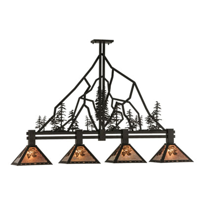 Meyda Tiffany Tall Pines 4 Light 60" Wide Linear Pendant