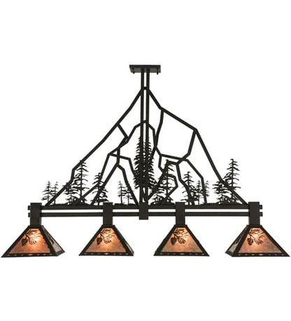 Tall Pines 4 Light 12" Wide Linear Pendant