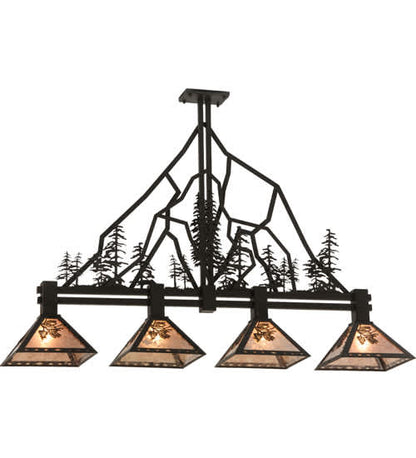Tall Pines 4 Light 12" Wide Linear Pendant