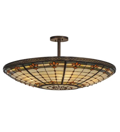 Fleur-de-lis 6 Light 36" Wide Semi-Flush Bowl Ceiling Fixture