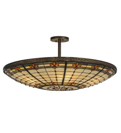 Fleur-de-lis 6 Light 36" Wide Semi-Flush Bowl Ceiling Fixture