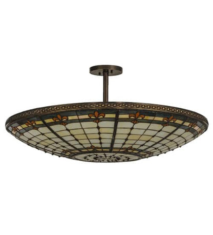 Fleur-de-lis 6 Light 36" Wide Semi-Flush Bowl Ceiling Fixture