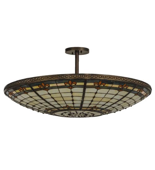 Fleur-de-lis 6 Light 36" Wide Semi-Flush Bowl Ceiling Fixture