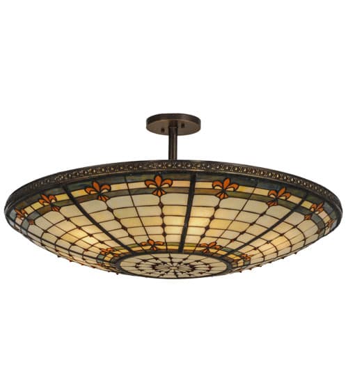Fleur-de-lis 6 Light 36" Wide Semi-Flush Bowl Ceiling Fixture