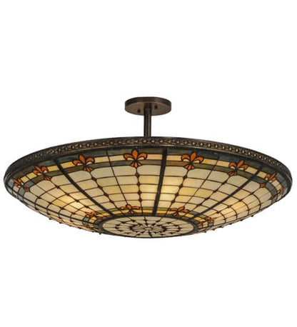 Fleur-de-lis 6 Light 36" Wide Semi-Flush Bowl Ceiling Fixture