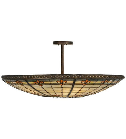 Fleur-de-lis 6 Light 36" Wide Semi-Flush Bowl Ceiling Fixture