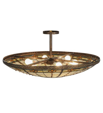 Fleur-de-lis 6 Light 36" Wide Semi-Flush Bowl Ceiling Fixture