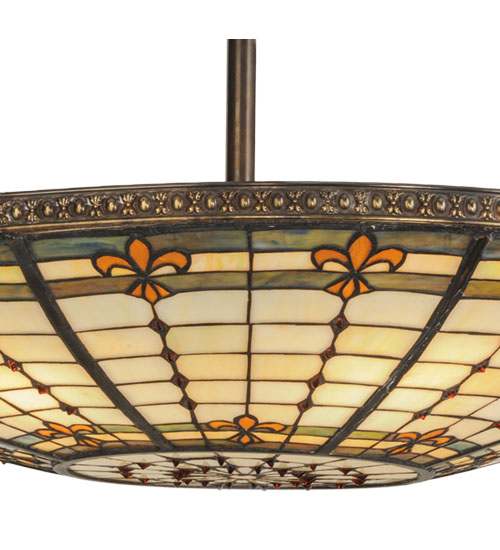 Fleur-de-lis 6 Light 36" Wide Semi-Flush Bowl Ceiling Fixture