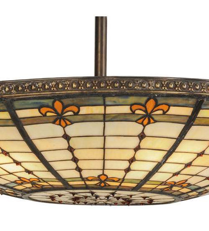 Fleur-de-lis 6 Light 36" Wide Semi-Flush Bowl Ceiling Fixture