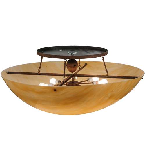 Artesia 8 Light 48" Wide Semi-Flush Bowl Ceiling Fixture - Cortez Gold Finish