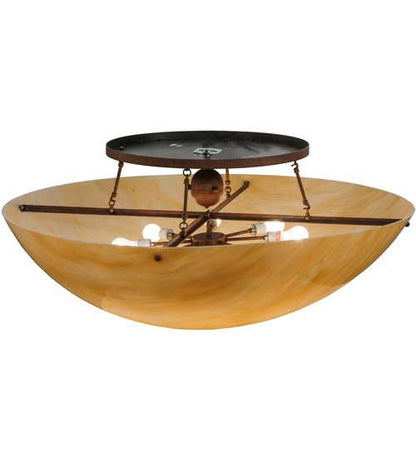 Artesia 8 Light 48" Wide Semi-Flush Bowl Ceiling Fixture - Cortez Gold Finish