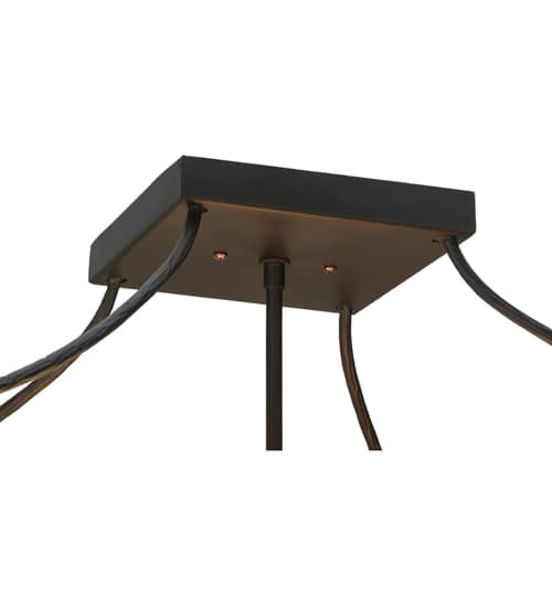 Pinecone Ridge 4 Light 37" Wide Semi-Flush Ceiling Fixture with Art Glass Shade - Oil Rubbed Bronze Finish