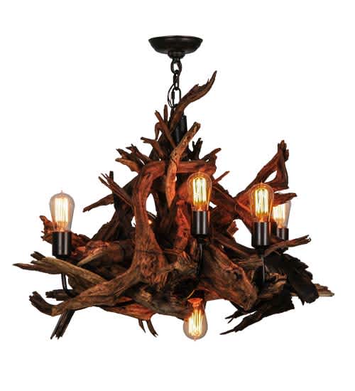 Driftwood 6 Light 30" Wide Abstract Chandelier