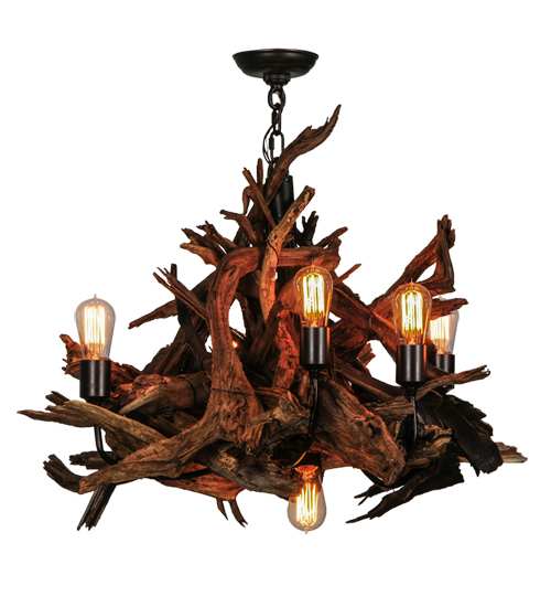 Driftwood 6 Light 30" Wide Abstract Chandelier