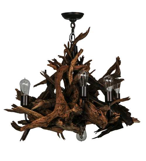 Driftwood 6 Light 30" Wide Abstract Chandelier