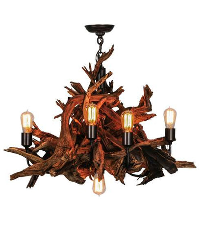 Driftwood 6 Light 30" Wide Abstract Chandelier