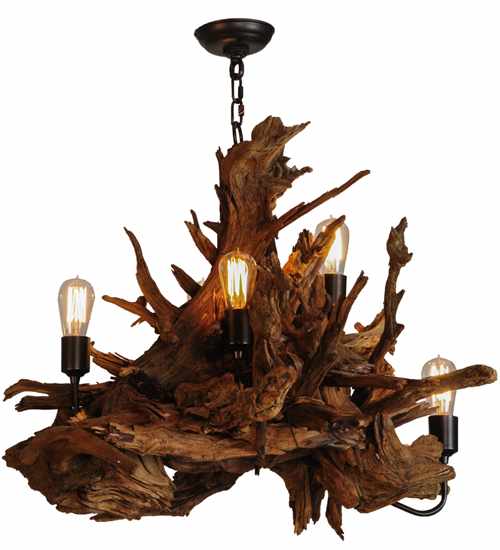 Driftwood 5 Light 30" Wide Abstract Chandelier