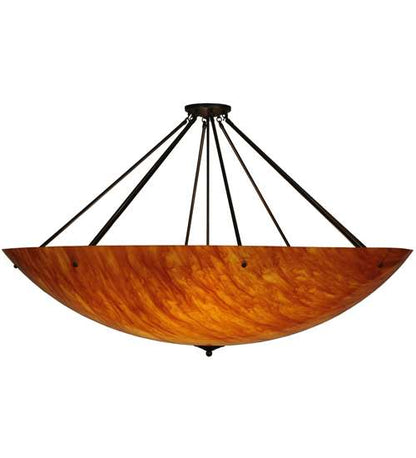 Madison 12 Light 38" Tall Semi-Flush Bowl Ceiling Fixture - Timeless Bronze Finish