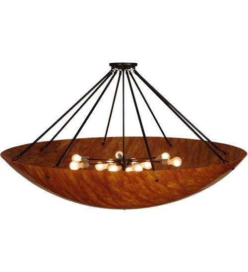 Madison 12 Light 38" Tall Semi-Flush Bowl Ceiling Fixture - Timeless Bronze Finish