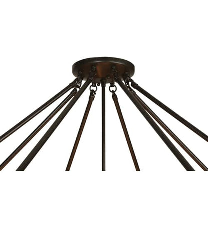 Madison 12 Light 38" Tall Semi-Flush Bowl Ceiling Fixture - Timeless Bronze Finish