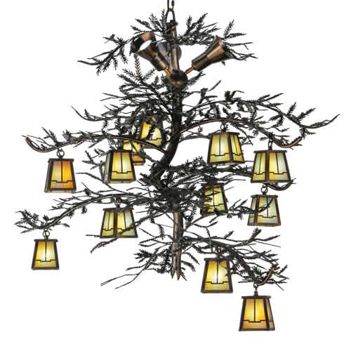 Pine Branch Valley View 12 Light 52" Wide Chandelier