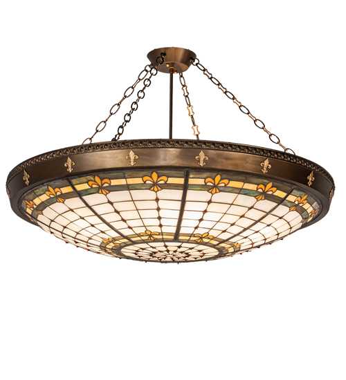 Fleur-de-Lite 6 Light 38" Wide Semi-Flush Bowl Ceiling Fixture