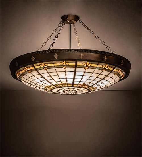 Fleur-de-Lite 6 Light 38" Wide Semi-Flush Bowl Ceiling Fixture