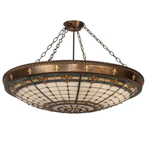 Fleur-de-Lite 6 Light 38" Wide Semi-Flush Bowl Ceiling Fixture