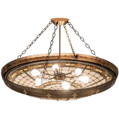 Fleur-de-Lite 6 Light 38" Wide Semi-Flush Bowl Ceiling Fixture