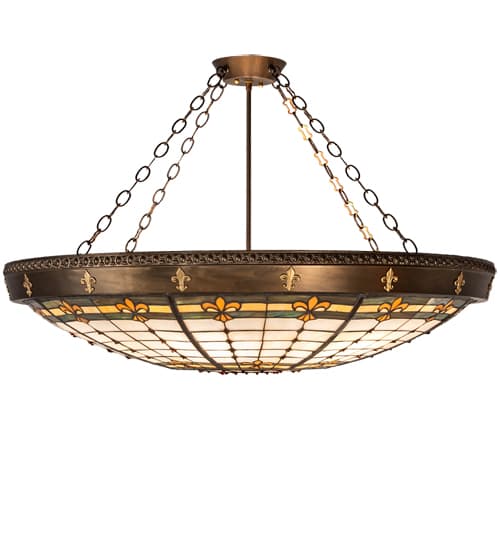 Fleur-de-Lite 6 Light 38" Wide Semi-Flush Bowl Ceiling Fixture